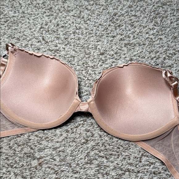 Victoria’s Secret Floral Lace Nude Push Up Bra Size 34B - Picture 4 of 6